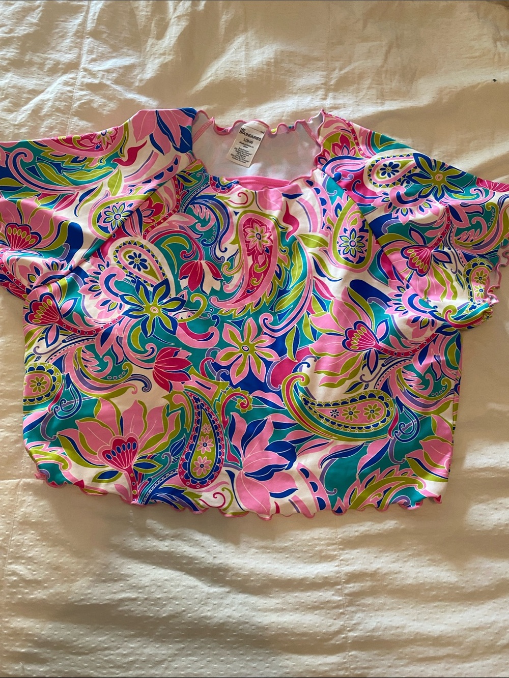 Colorful Paisley Swim Top. NWOT